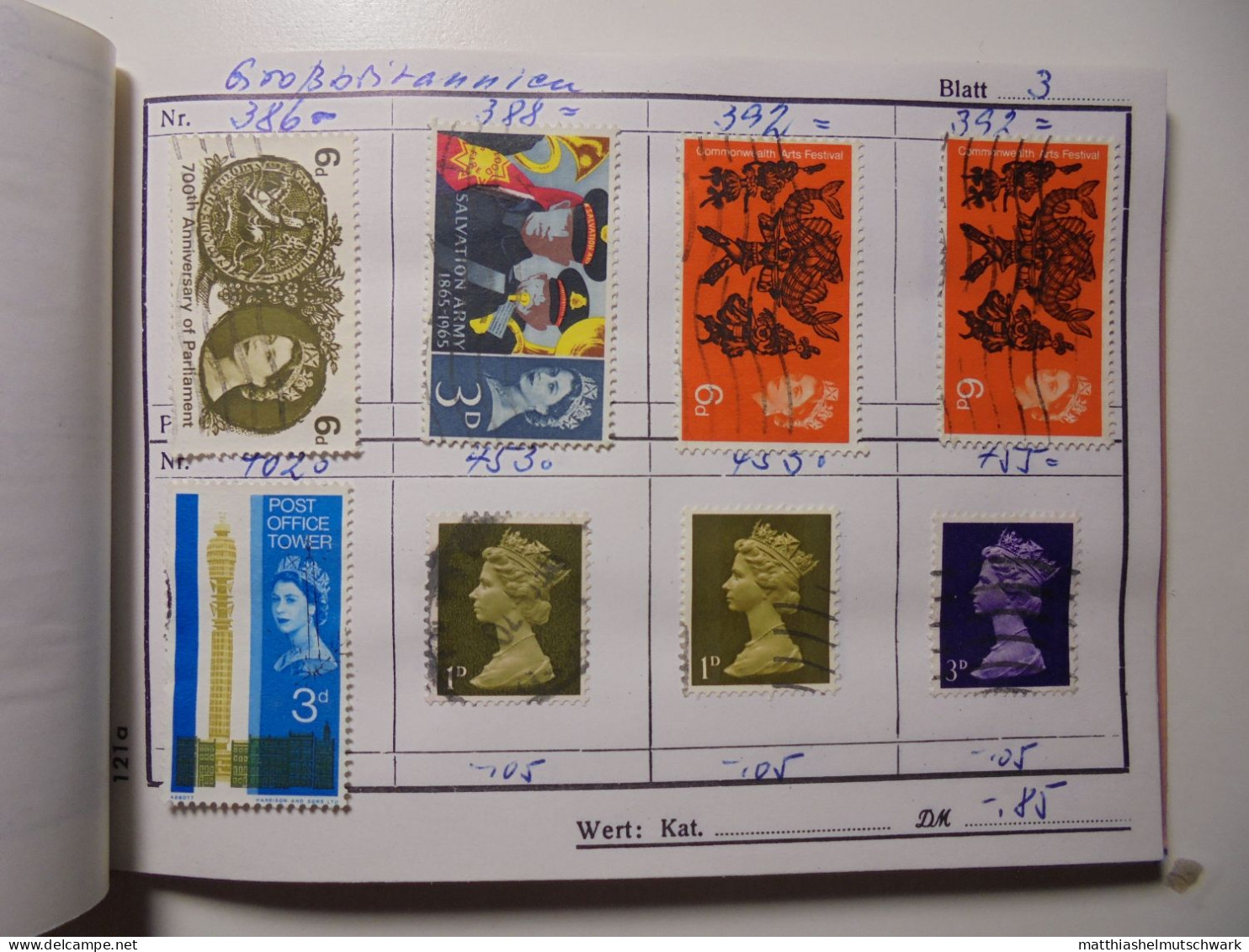 Auswahlheft Nr. 587 11 Blätter 90 Briefmarken Xx Großbritannien 1951-1984/Mi Nr. 256-1003 C Ca. € 40 Sta - Ungebraucht