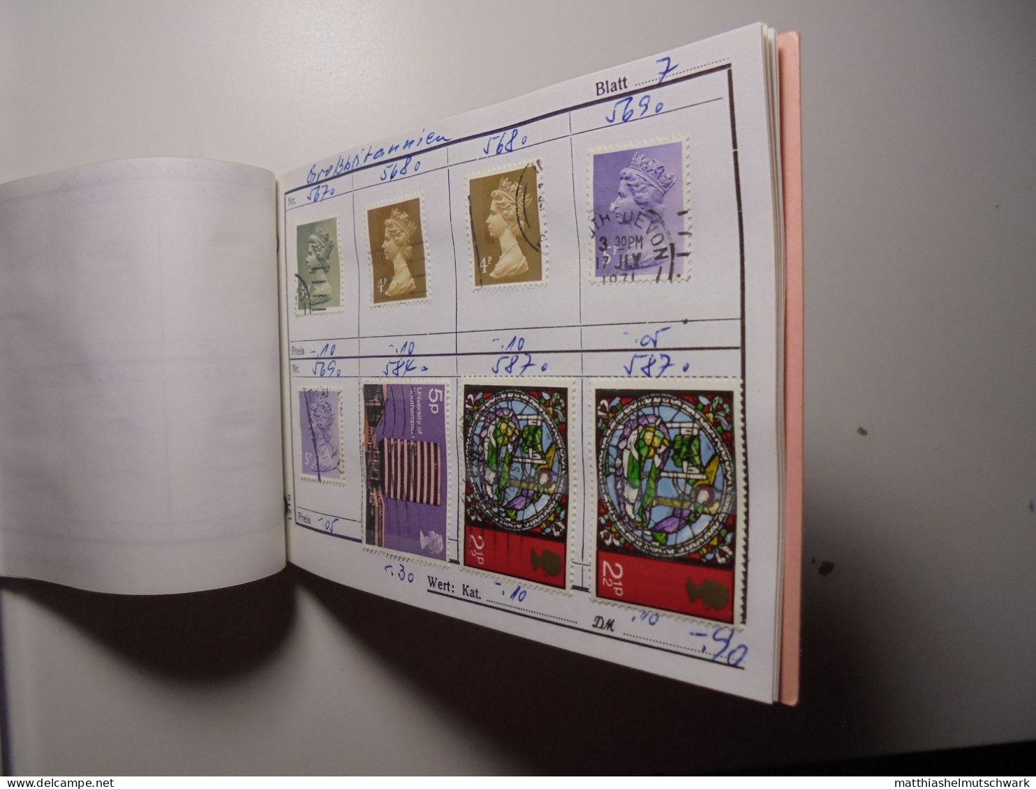 Auswahlheft Nr. 587 11 Blätter 90 Briefmarken xx Großbritannien 1951-1984/Mi Nr. 256-1003 C Ca. € 40 Sta