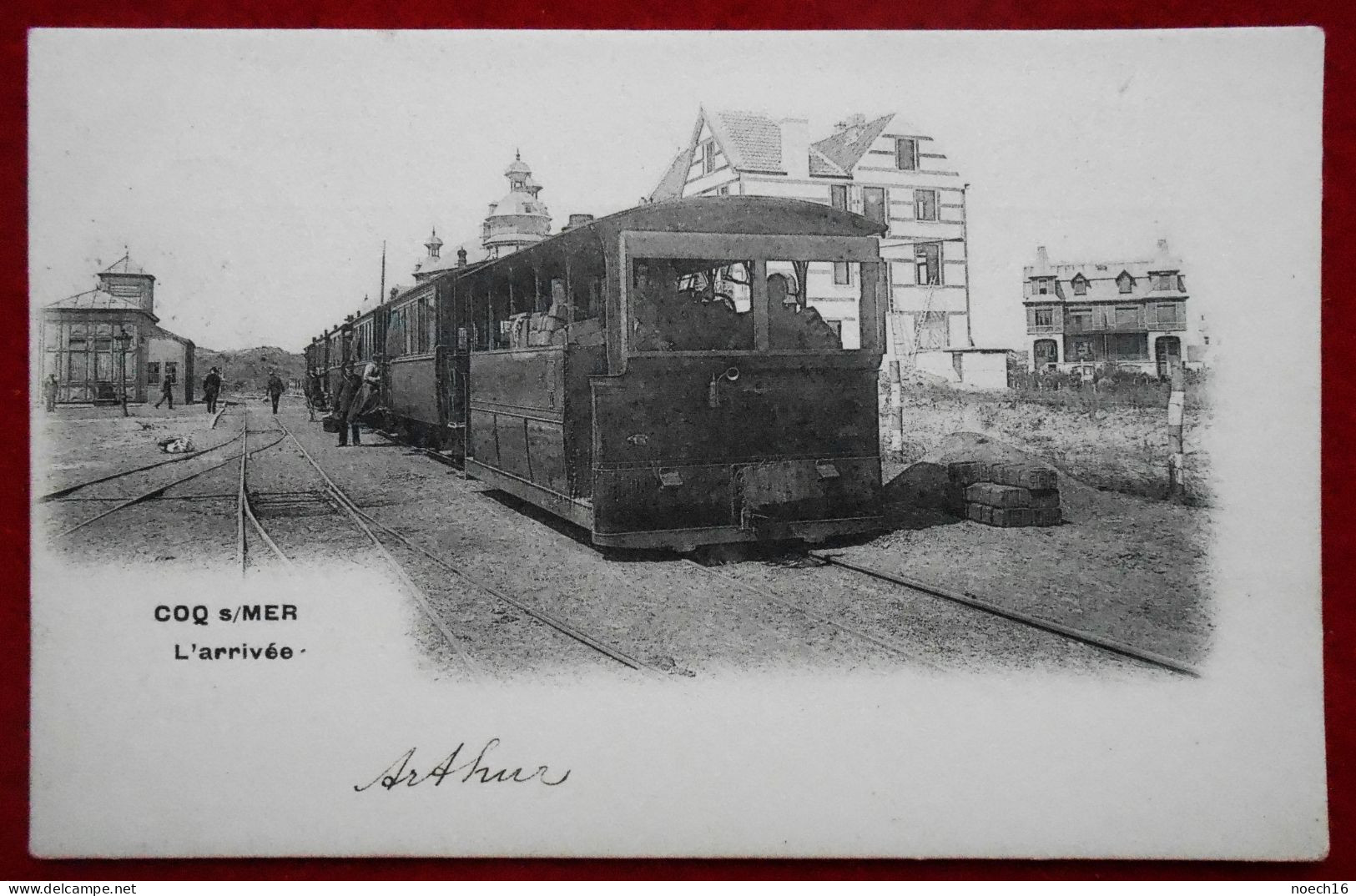 CPA 1902 Coq S/Mer Den Haan. L'arrivée, Avec Tram. Verso, Hôtel Des Familles - De Haan