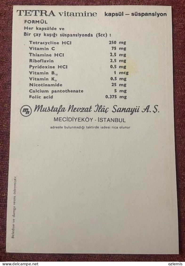 MEDICINE,PHARMACY, TETRA -VITAMINE, POSTCARD - Gesundheit