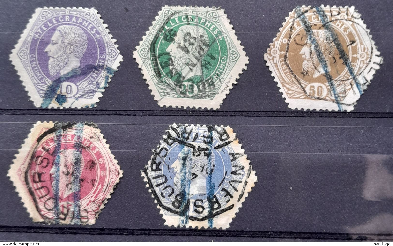 Telegraafzegels : Reeks  3 - 7 / Gestempeld / Yv 140 € - Timbres Télégraphes [TG]