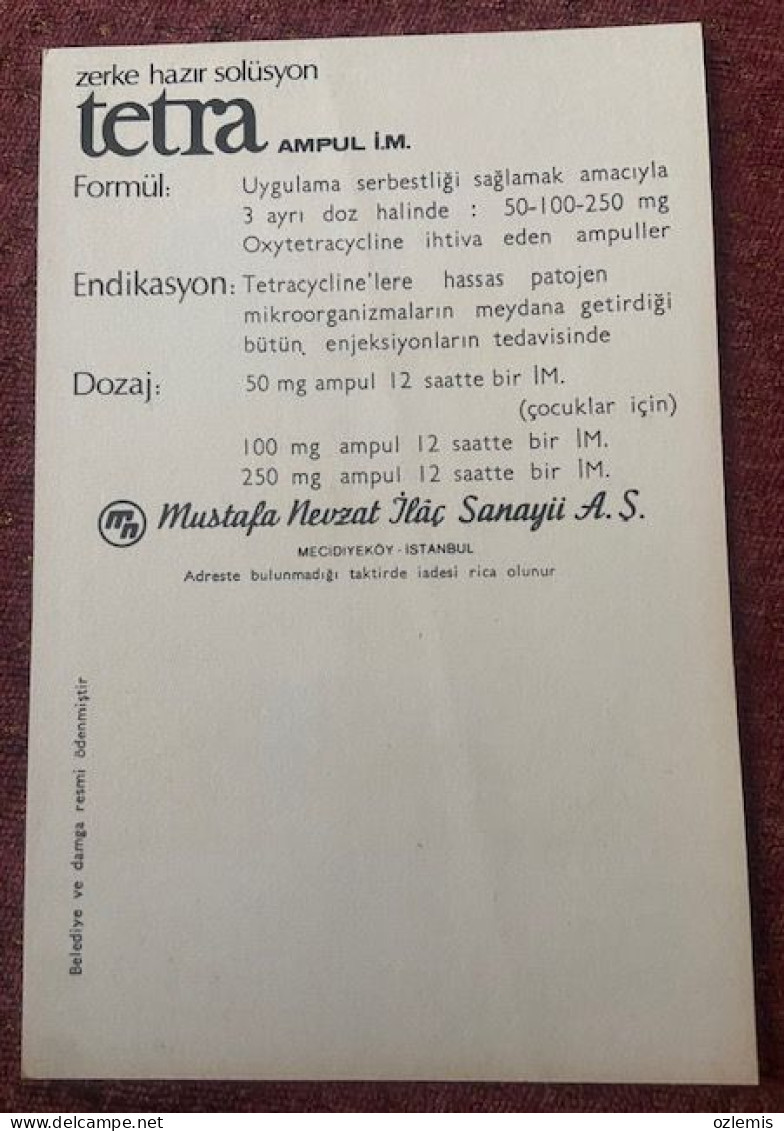 MEDICINE,PHARMACY, TETRA -AMPUL I.M., POSTCARD - Salute