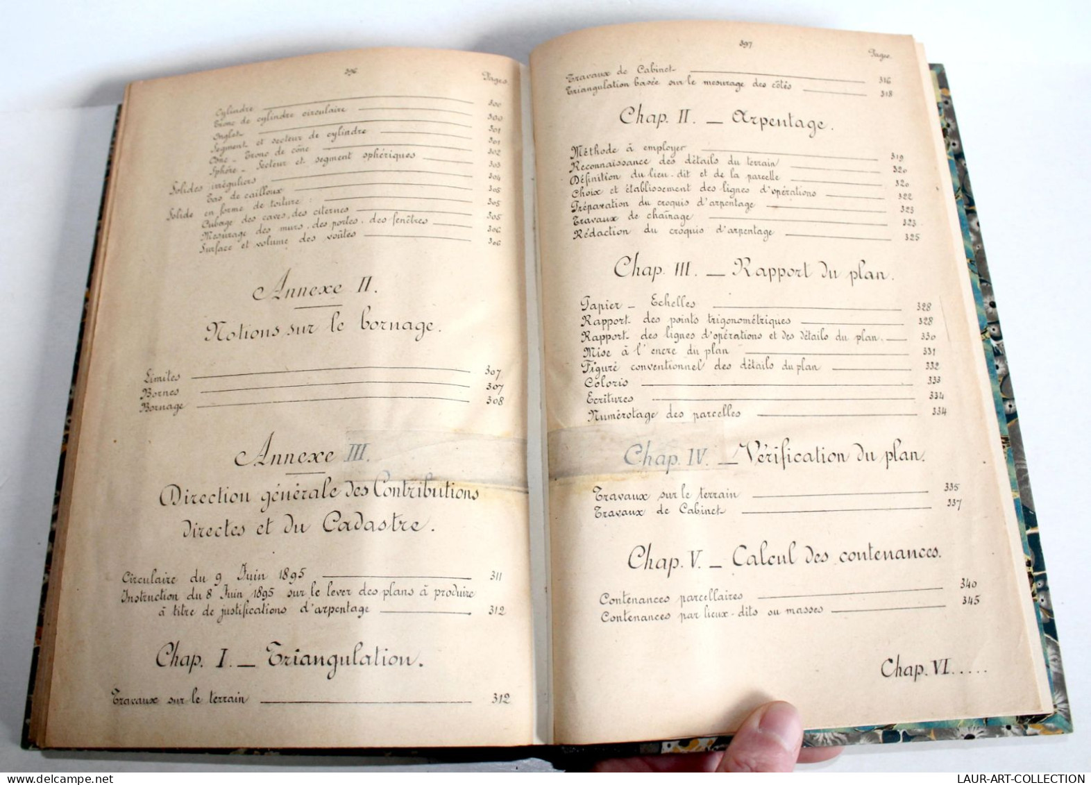 RARE! NOTIONS D'ARPENTAGE A USAGE DES CANDIDAT AU CONCOURS DU SURNUMÉRARIAT 1908 / ANCIEN LIVRE XIXe SIECLE (2603.91)