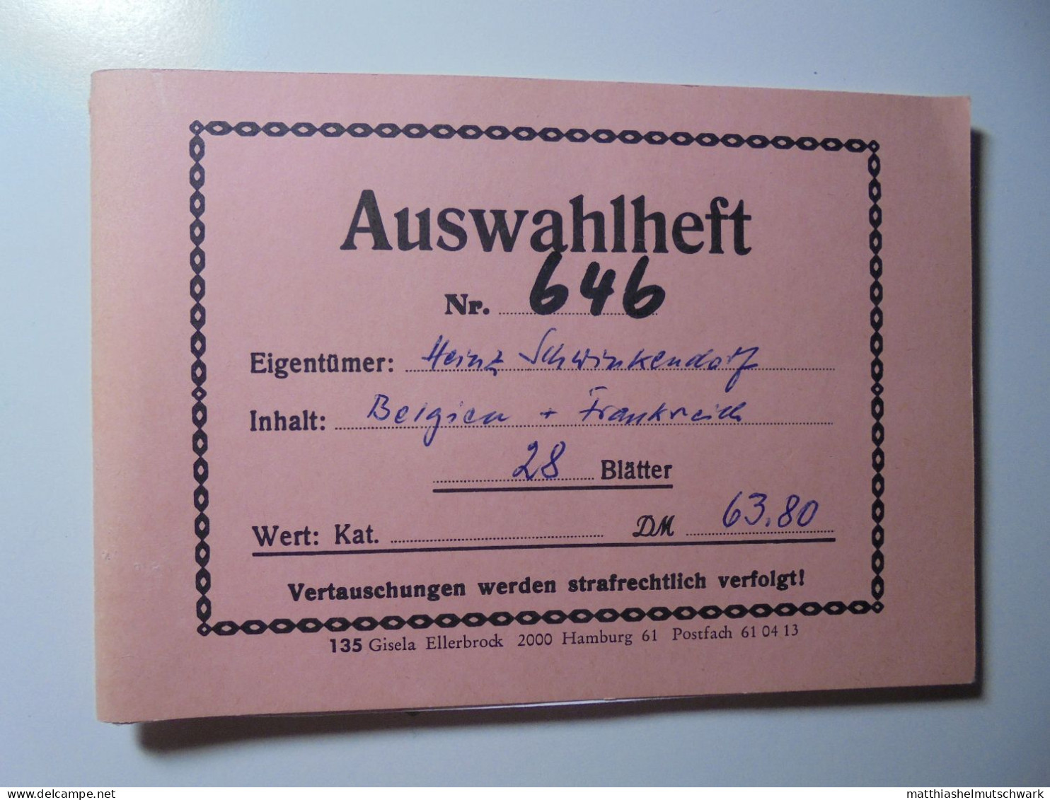 Auswahlheft Nr. 646 11 Blätter 62 Briefmarken Xx Belgien 1893-1977/Mi Nr. 53-1912, Unvollständig Einschl - 1893-1900 Barbas Cortas