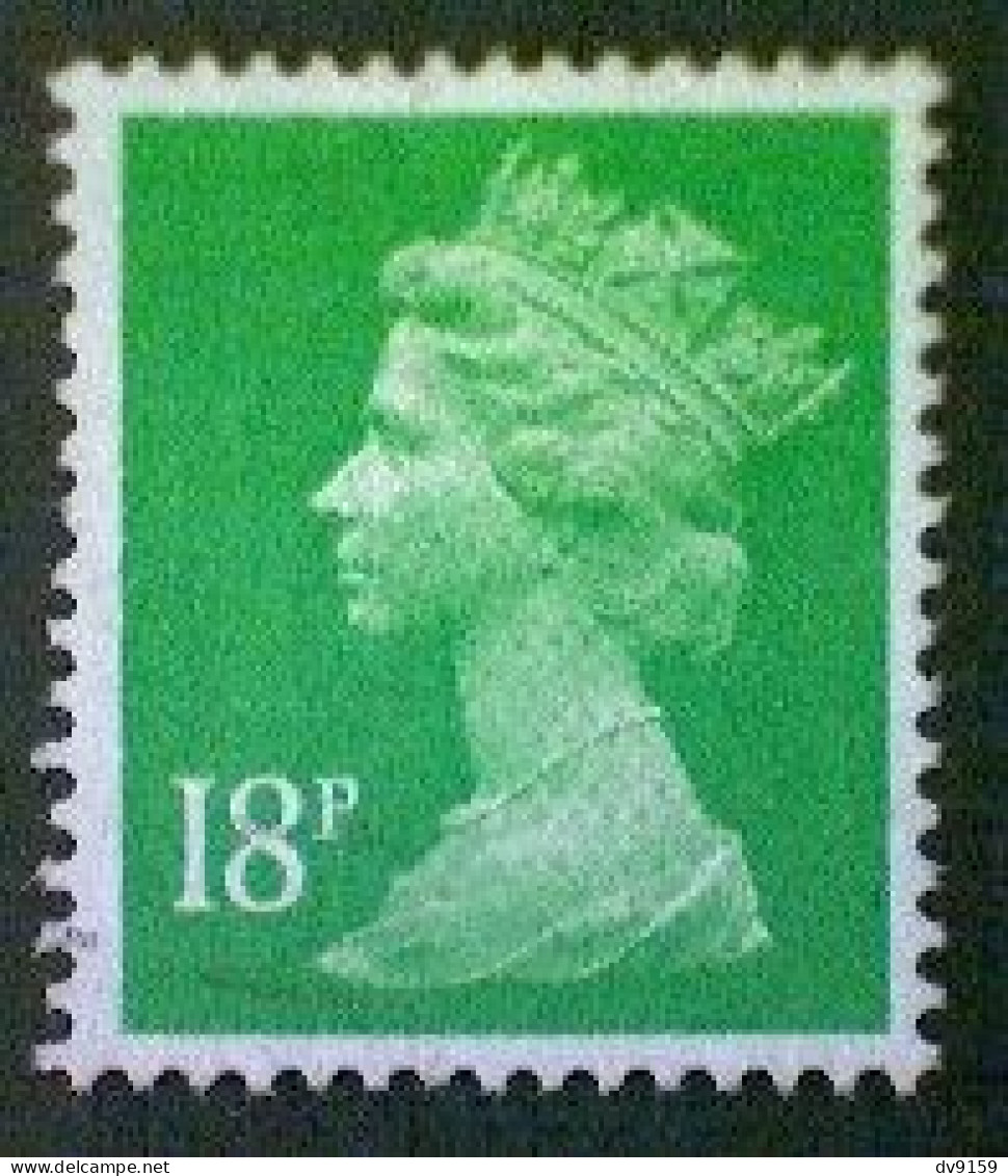 Great Britain, Scott #MH104, Used(o), 1991, Machin: Queen Elizabeth II, 18p, Light Green - Série 'Machin'