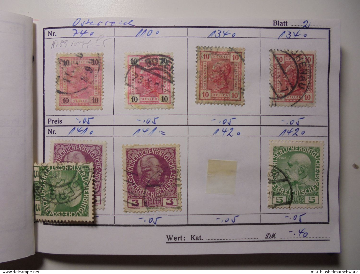 Auswahlheft Nr. 647 31 Blätter 196 Briefmarken Xx, X Österreich Ca. 1892-1987/Mi Nr. 51-1893, Unvollstän - Nuovi
