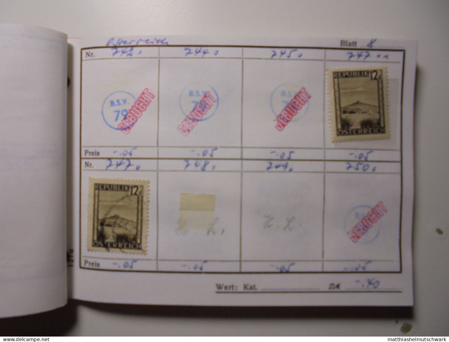 Auswahlheft Nr. 647 31 Blätter 196 Briefmarken xx, x Österreich ca. 1892-1987/Mi Nr. 51-1893, unvollstän