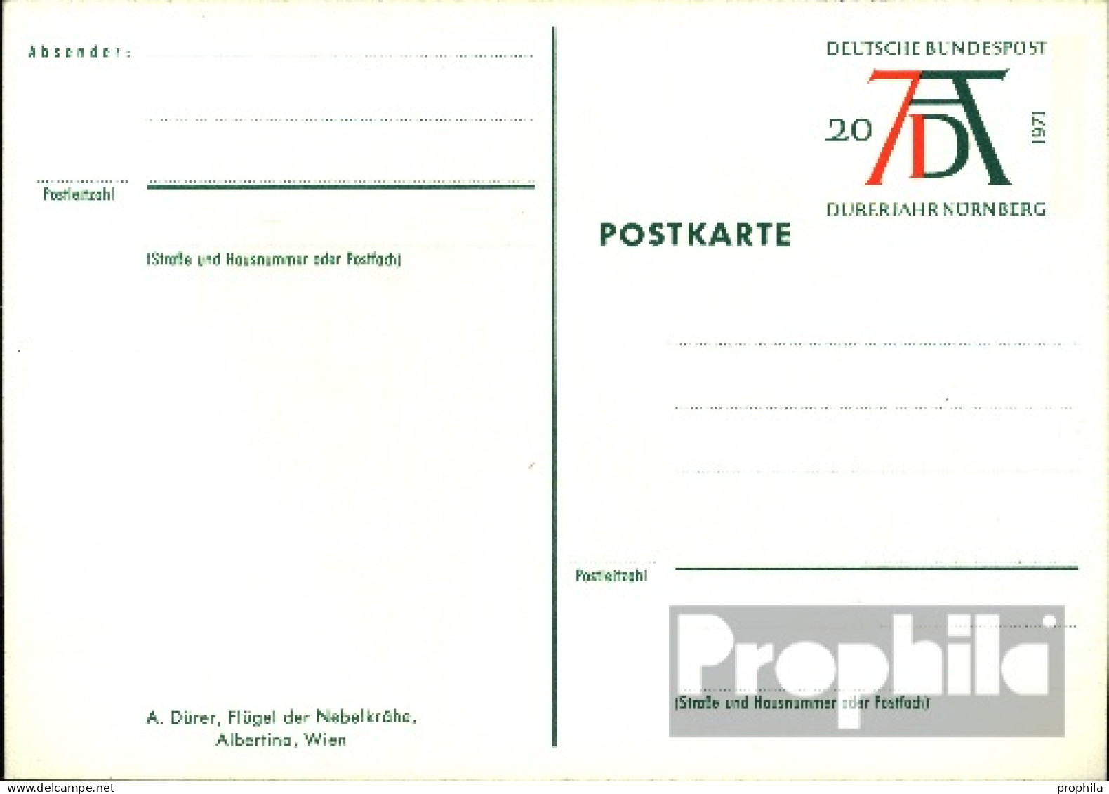 BRD PSo3/03 Amtliche Sonderpostkarte Mit Zusatzfrankatur Gebraucht 1971 Dürersignum - Altri & Non Classificati