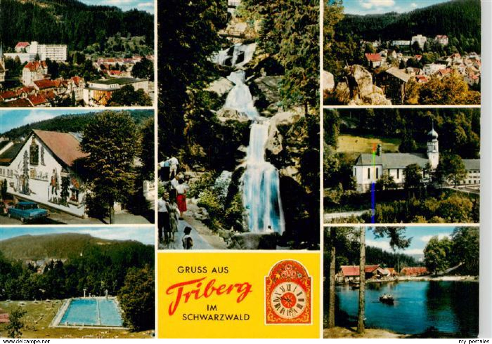 73935380 Triberg Panorama Wasserfall Ortspartie Heimatmuseum Kirche Schwimmbad P - Triberg