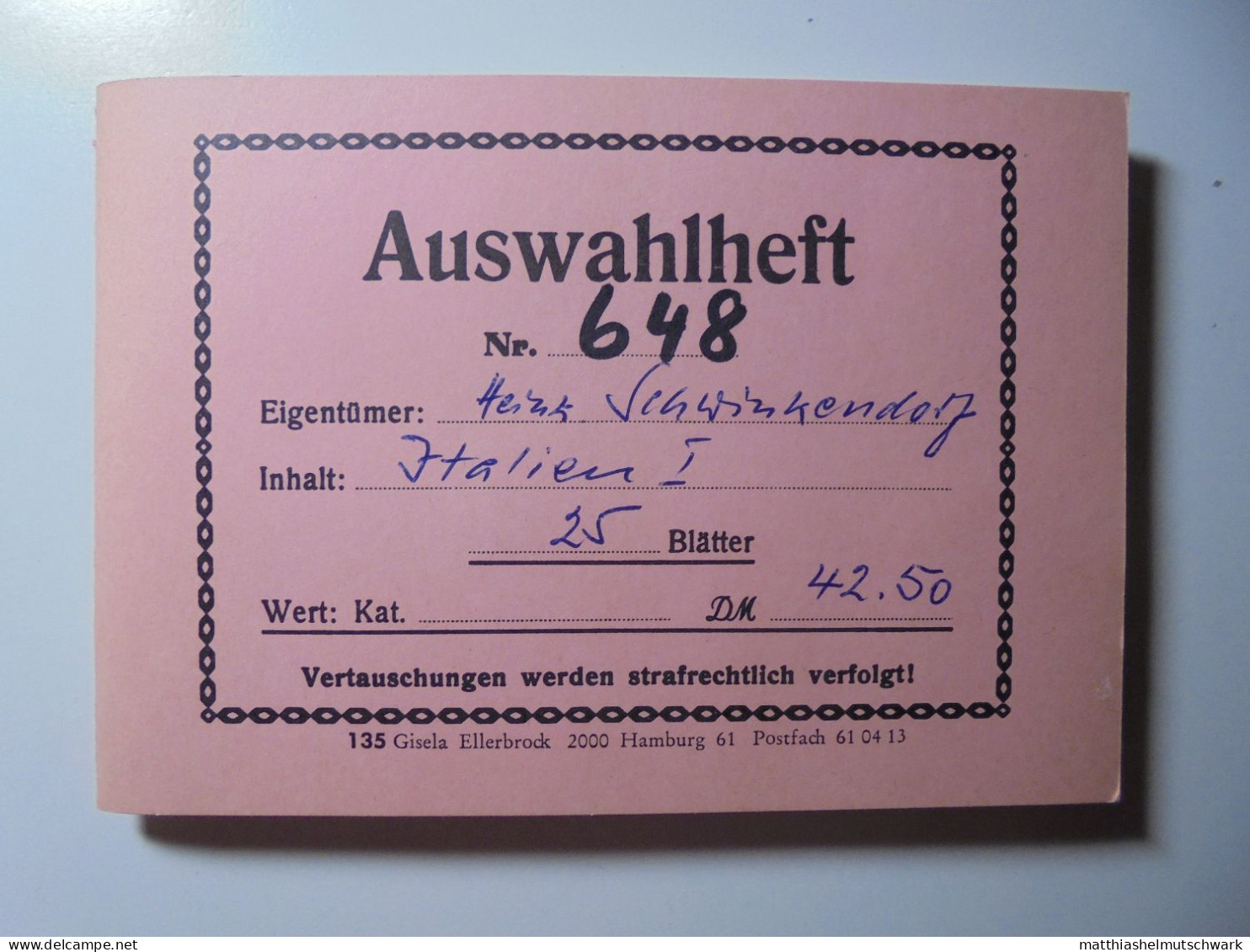 Auswahlheft Nr. 648 25 Blätter 202 Briefmarken  Italien Ca. 1895-1961/Mi Nr. 69-1110, Unvollständig Ca. - Storia Postale