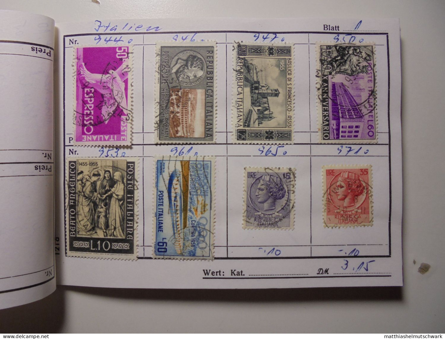 Auswahlheft Nr. 649 17 Blätter 137 Briefmarken Xx Italien 1955-1984/Mi Nr. 944-1871C, Unvollständig Eins - 1946-60: Ungebraucht