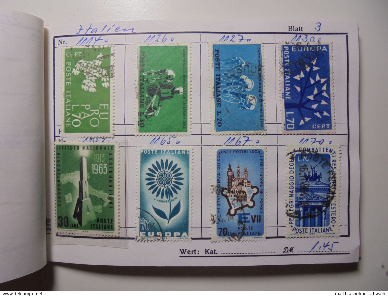 Auswahlheft Nr. 649 17 Blätter 137 Briefmarken Xx Italien 1955-1984/Mi Nr. 944-1871C, Unvollständig Eins - 1946-60: Ungebraucht