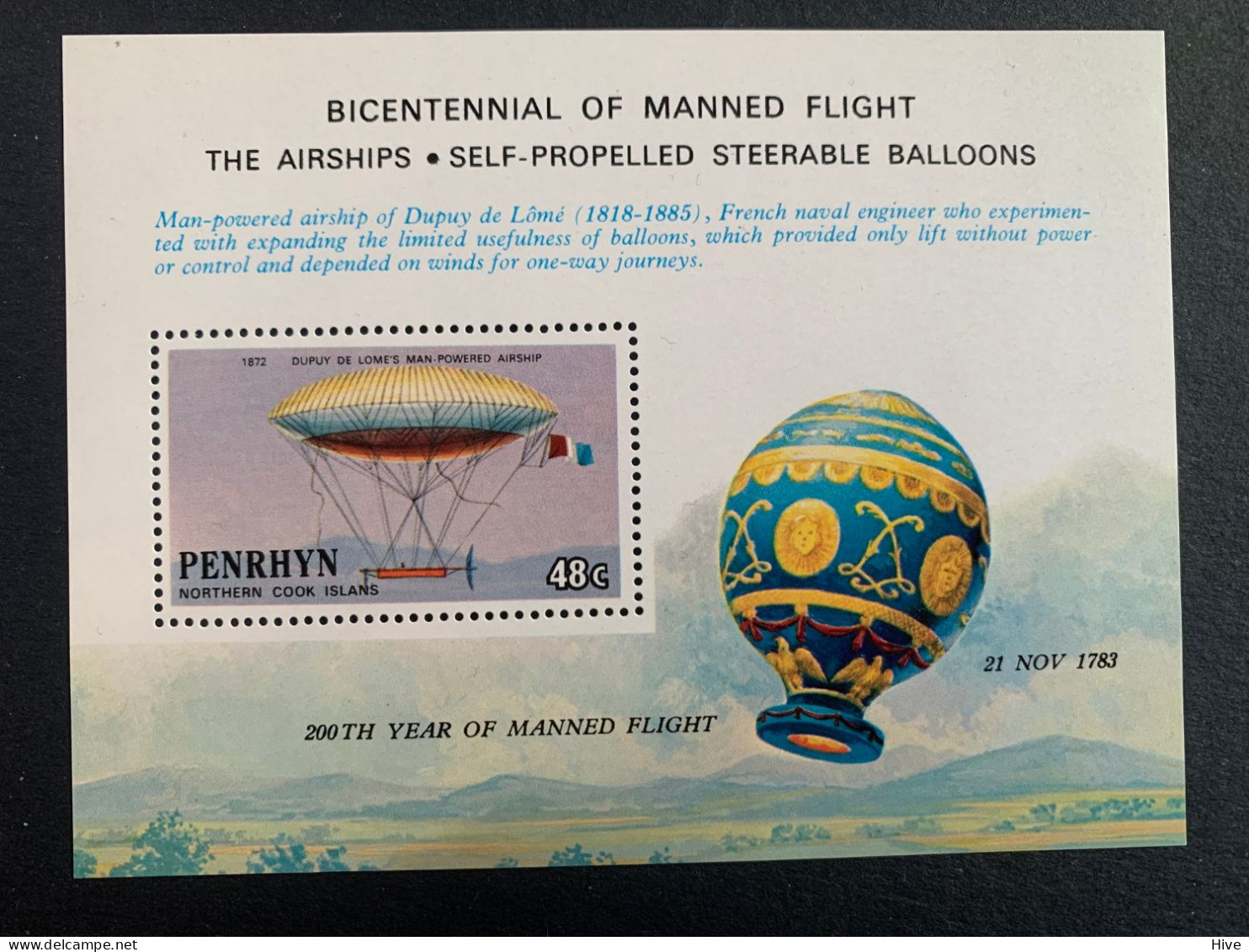 Penrhyn 1983  Manned Flight   MNH - Penrhyn