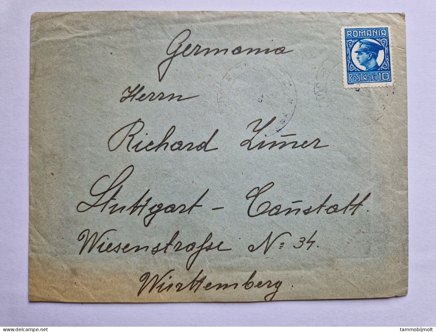 Romania. Cover To Stuttgart, Germany - Andere & Zonder Classificatie