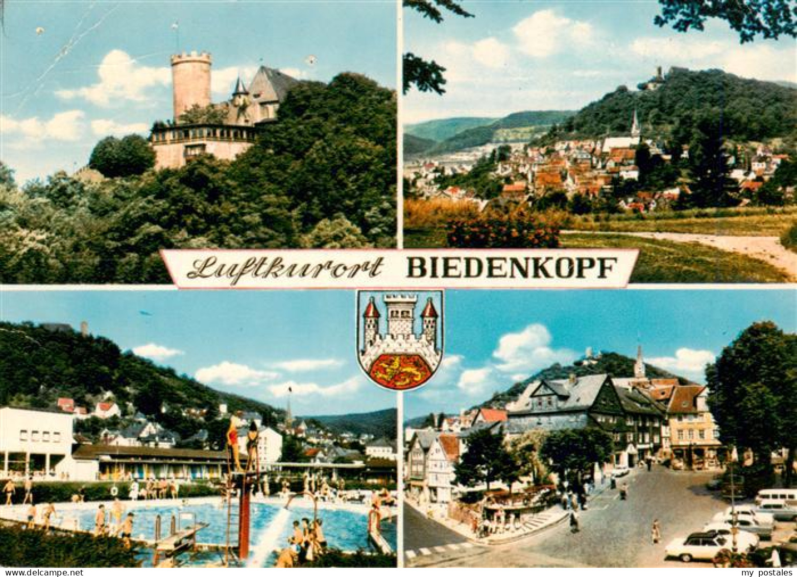 73935224 Biedenkopf_Lahn Schloss Panorama Schwimmbad Strassenpartie - Biedenkopf