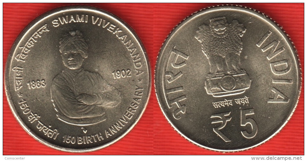 India 5 Rupees 2013 "Swami Vivekananda" UNC - India