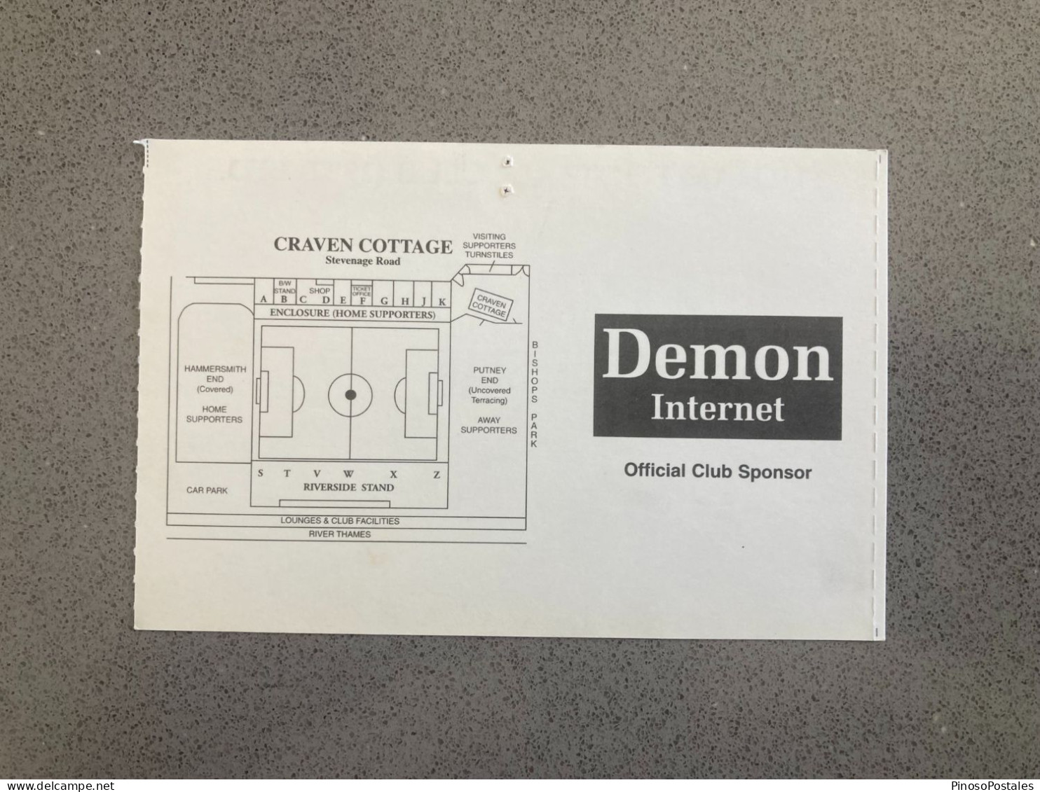 Fulham V Northampton Town 1998-99 Match Ticket - Tickets D'entrée