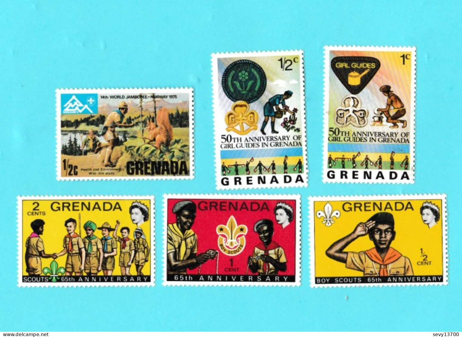Grenade Lot 13 Timbres Jeux Panamericain Mexico 1975 (7) Et Timbres Neuf Les Scouts Et Les Guides (6) - Grenada (1974-...)