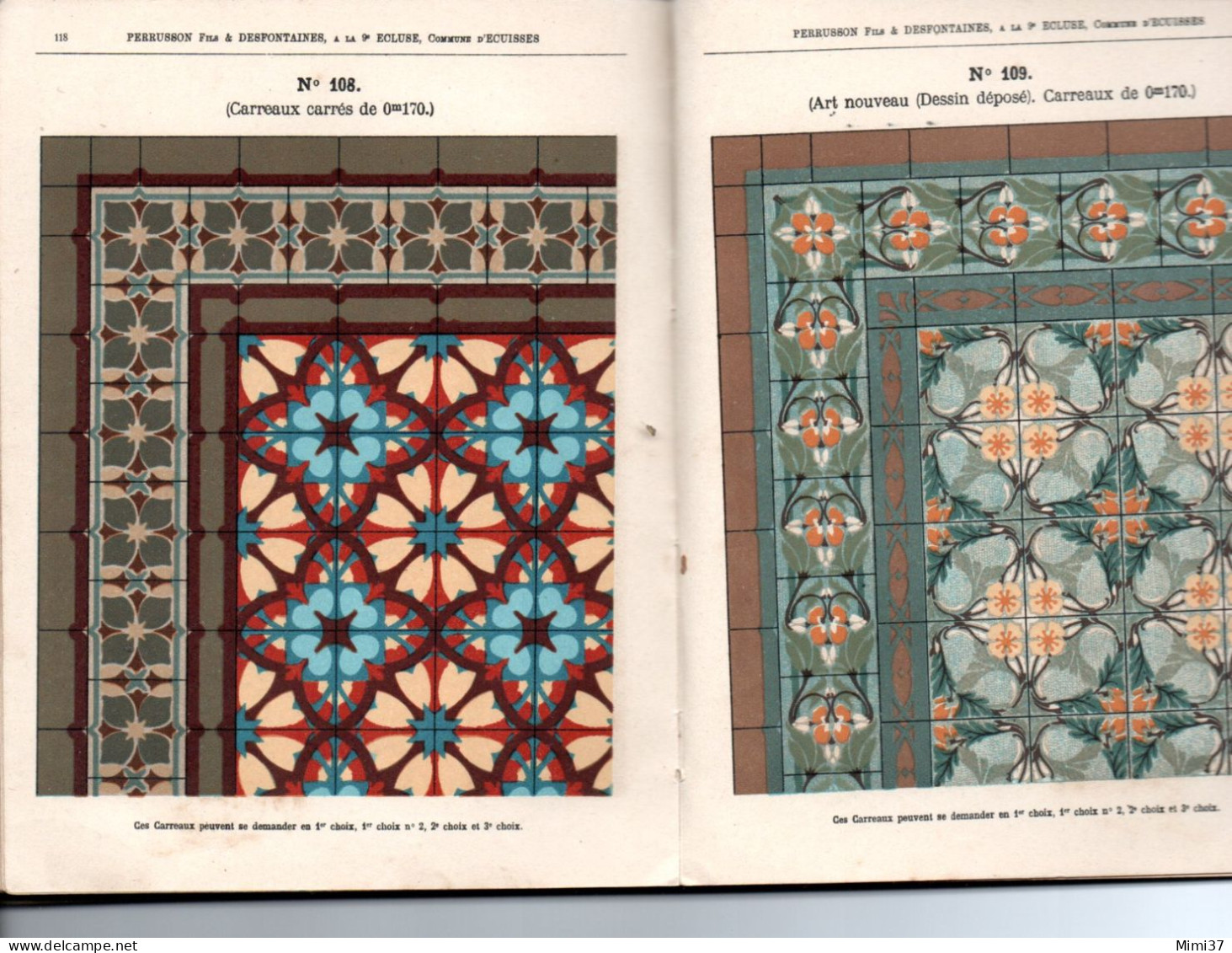 EXEPTIONNEL CATALOGUE DE PRODUITS DES TUILERIES DU CENTRE PERRUSON $ DESFONTAINES ECUISSES ST LEGEGER/DHEUNE § SANCOINS