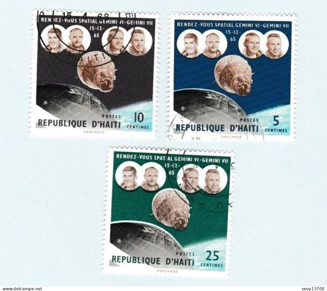 HAITI Lot De 13 Timbres : Non Dentelé Espace - Apollo 8 - 2ème Homme Sur La Lune Et Gemini VI Et VII - Haití