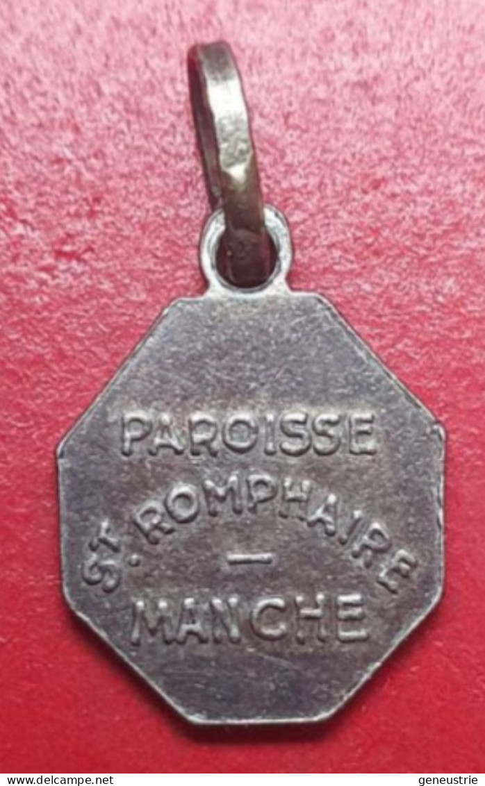 Pendentif Médaille Religieuse Années 30 "Paroisse Saint Romphaire - Manche" Normandie - Religious Medal - Religion & Esotérisme