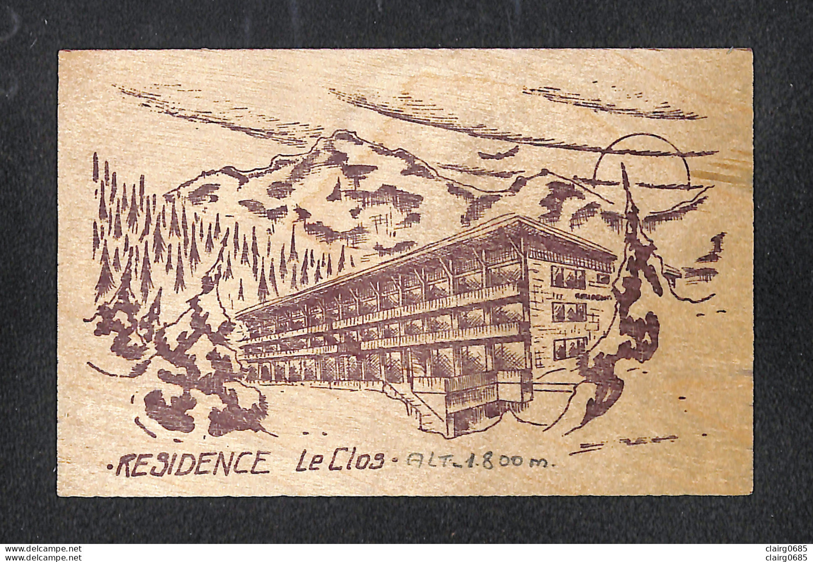 73 - VAL D'ISERE - C.C.A.S LE CLOS - Carte En Bois - 1991 -(peu Courante) - Val D'Isere