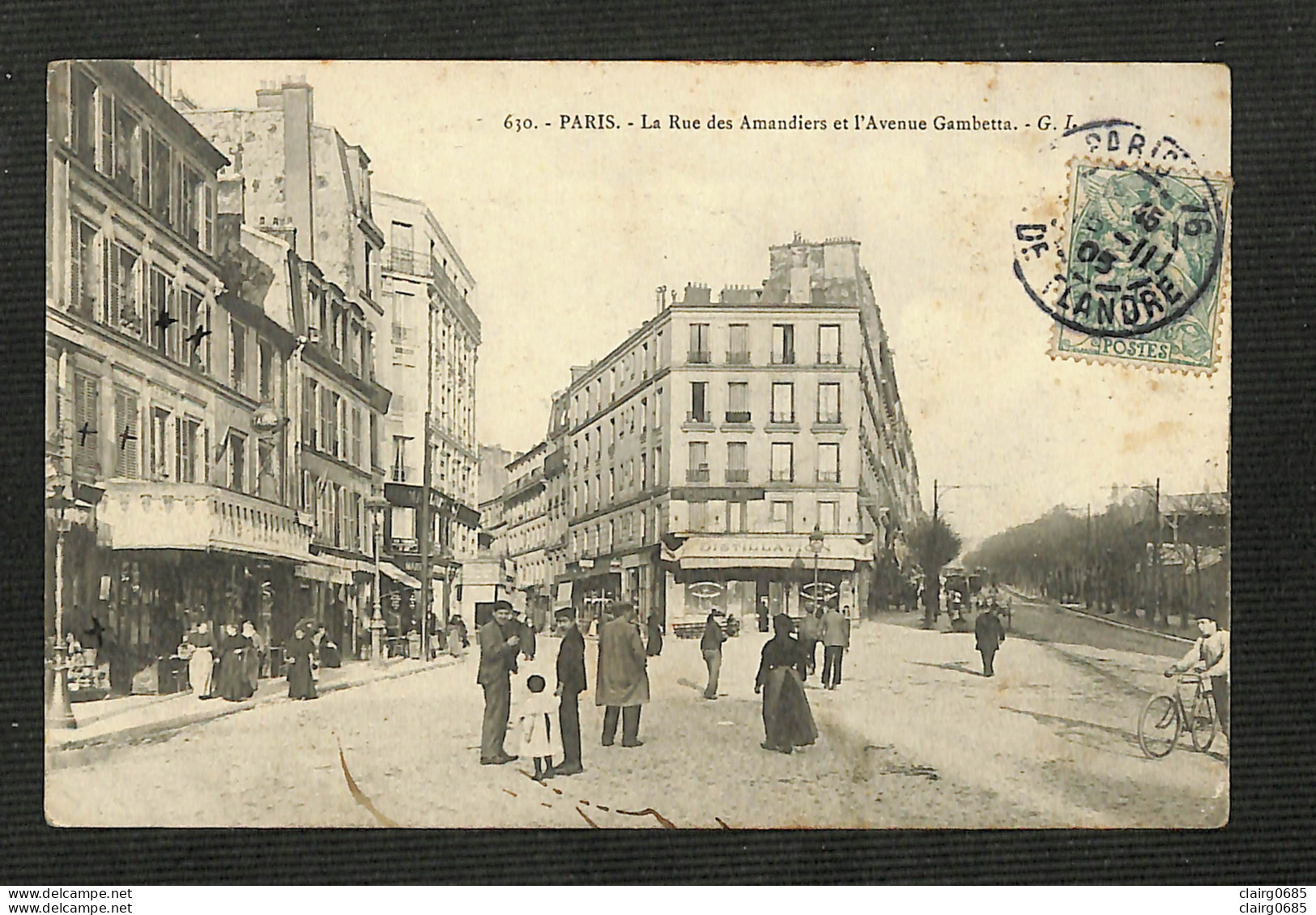 75 - PARIS - 20è - La Rue Des Amandiers Et L'Avenue Gambetta - 1905 - Distrito: 20
