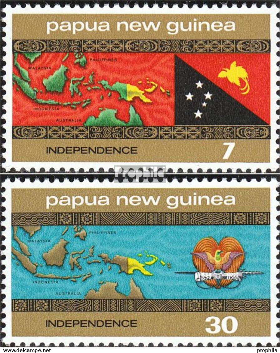 Papua-Neuguinea 296-297 (kompl.Ausg.) Postfrisch 1975 Unabhängigkeit - Papouasie-Nouvelle-Guinée