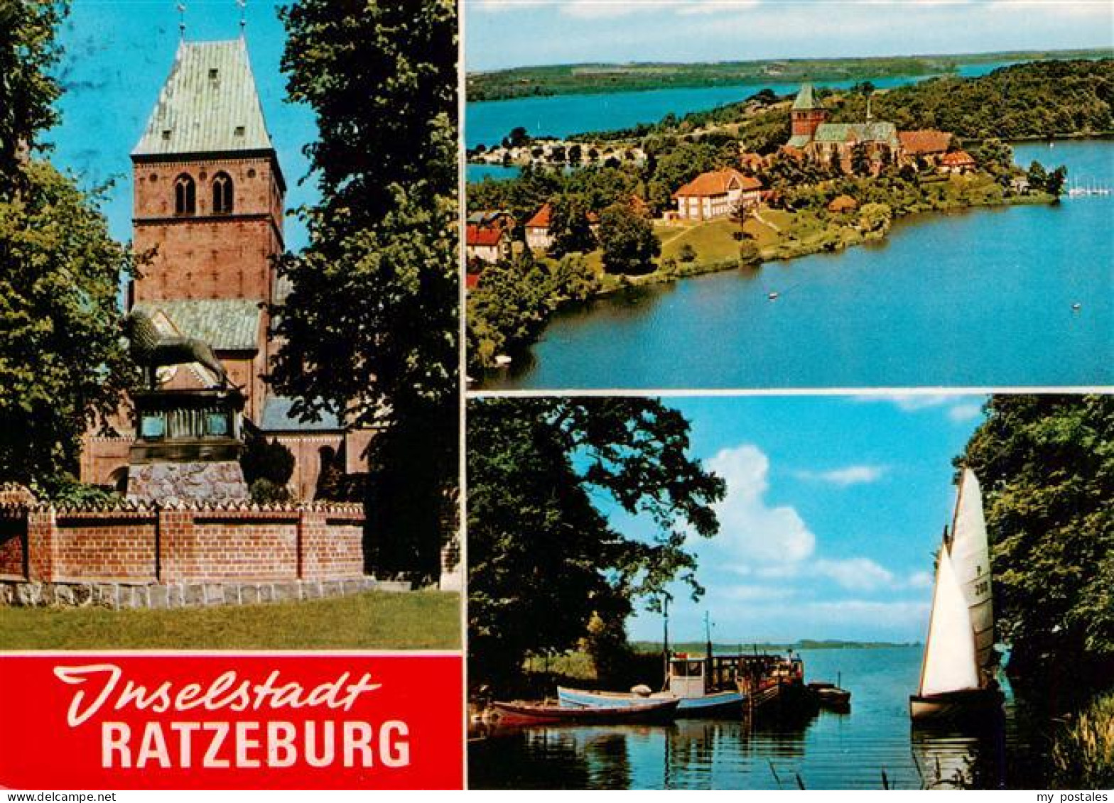 73936385 Ratzeburg Kirche Fliegeraufnahme Seepartie - Ratzeburg