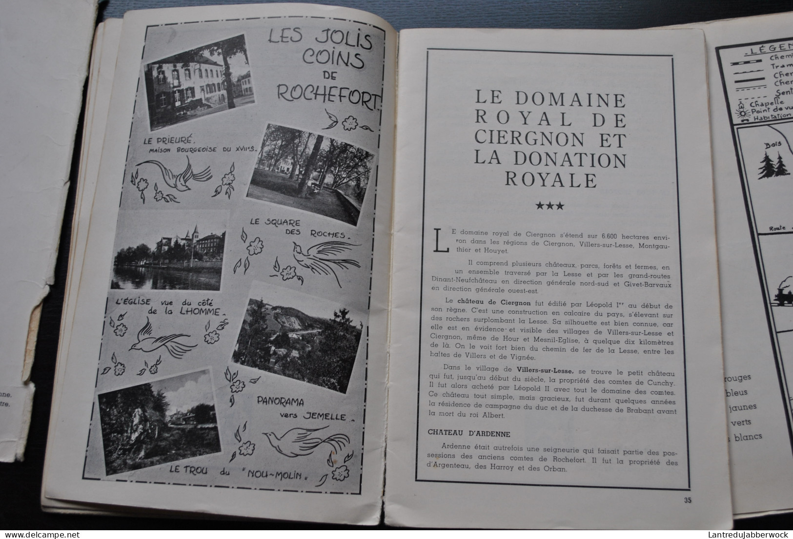 Rochefort Joyau Des Ardennes Guide Du Touriste Son Histoire Son Folklore Ses Grottes 30 Excusions PLAN Régionalisme  - Belgique