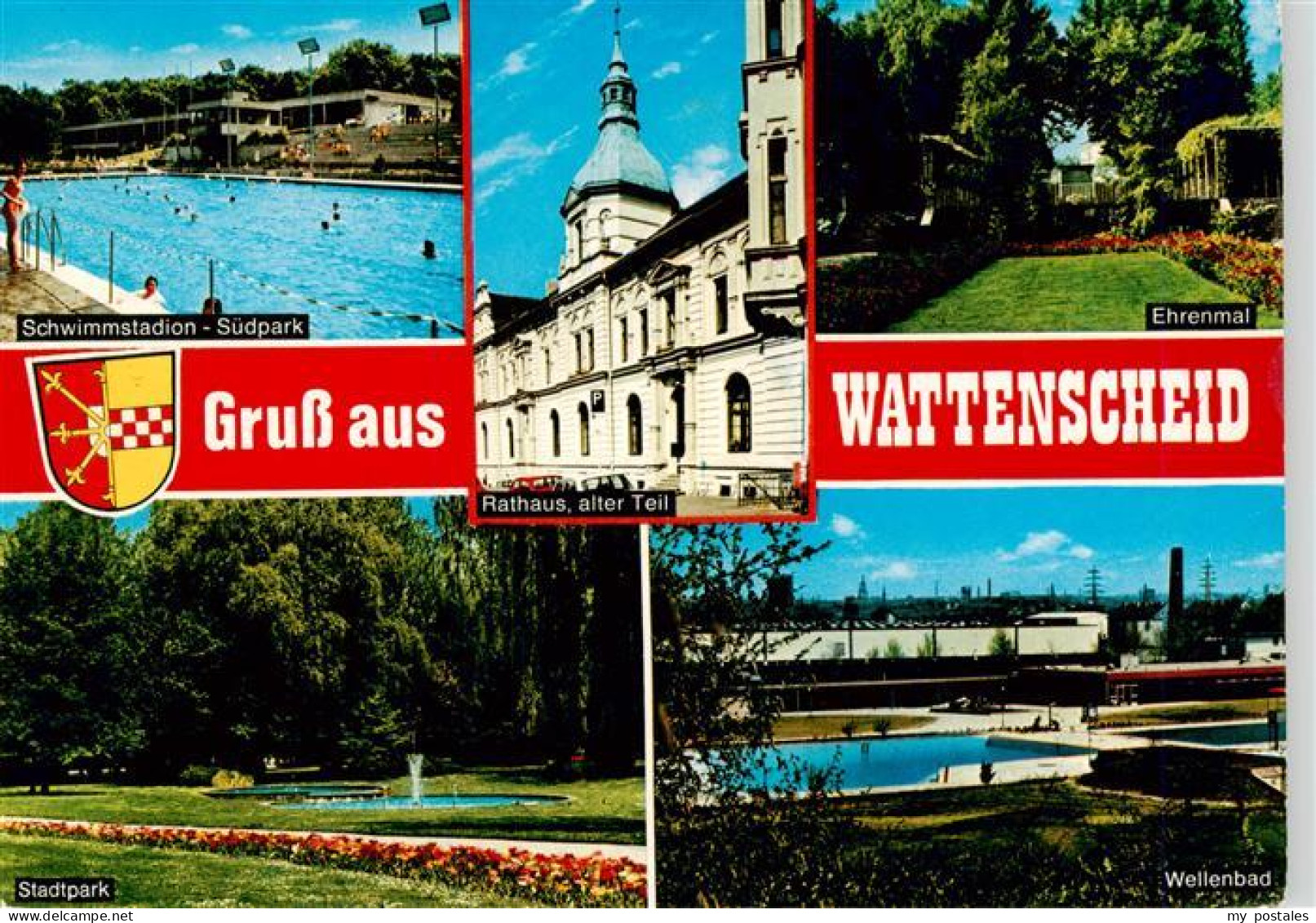73936369 Wattenscheid Schwimmstadion Rathaus Alter Teil Ehrenmal Stadtpark Welle - Bochum