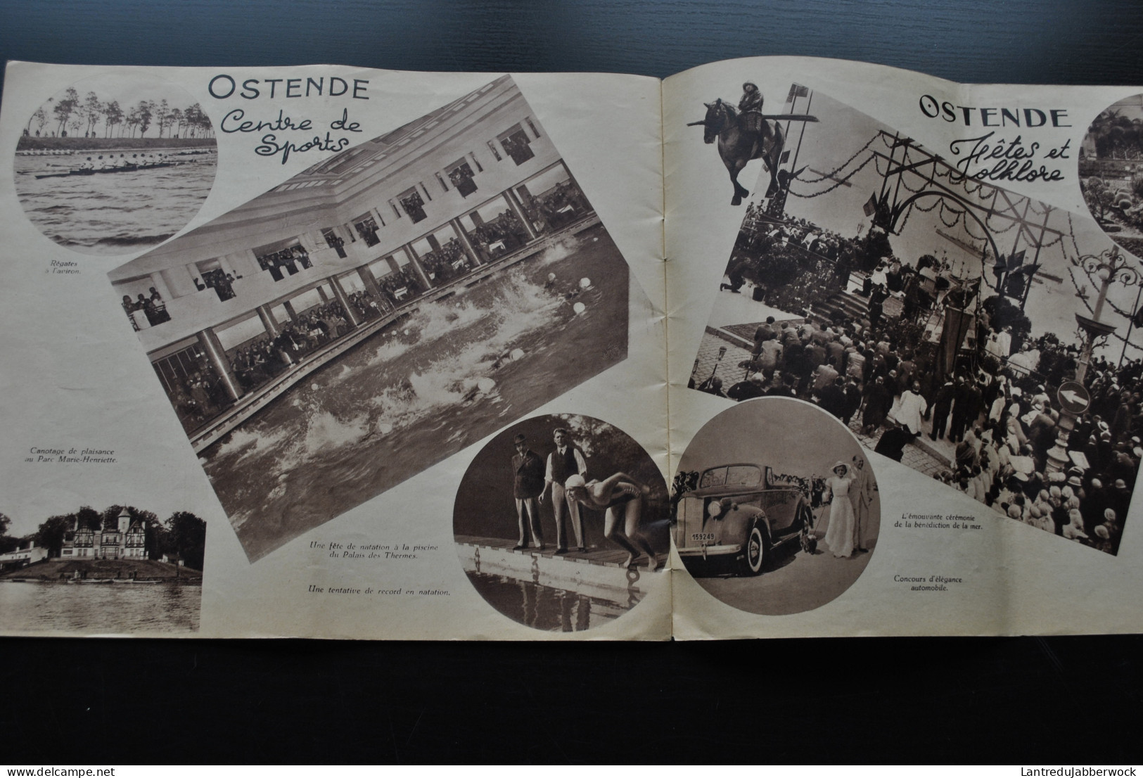 OSTENDE Reine Des Plages Portique Du Solarium Régionalisme Kursaal Bains Hippodrome Wellington Cure Thermes Port RARE - Belgien