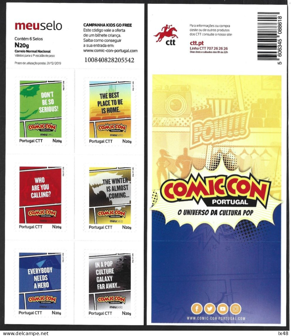 Comicon From Portugal. Universe Of Culture And Spectacle. Sheet Of 6 Stamps. Cinema, Music, Theater, Festivals. Comicon - Kino