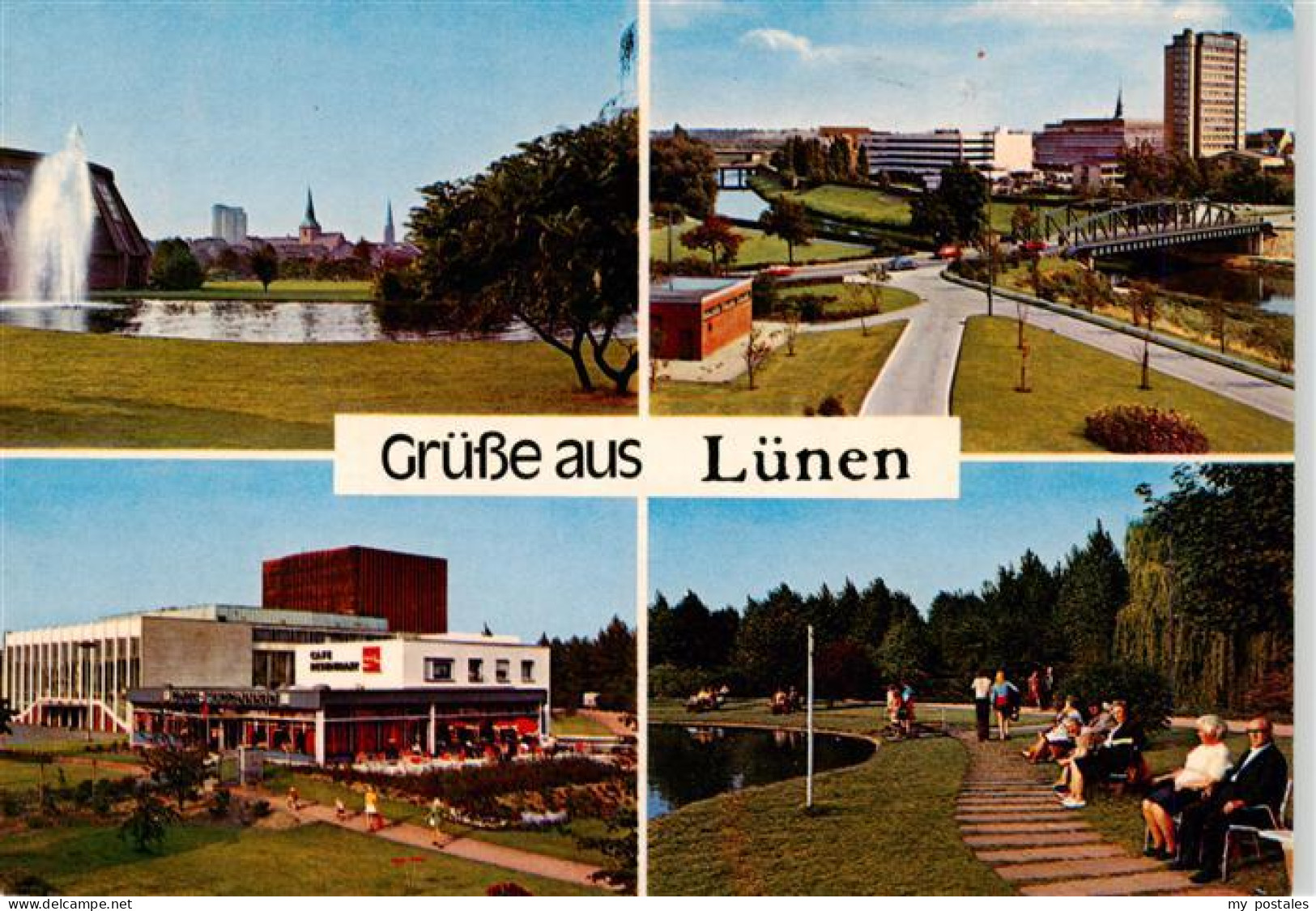 73936365 Luenen Stadtparkfontaene Panorama Markt Terrassen Stadtpark - Lünen