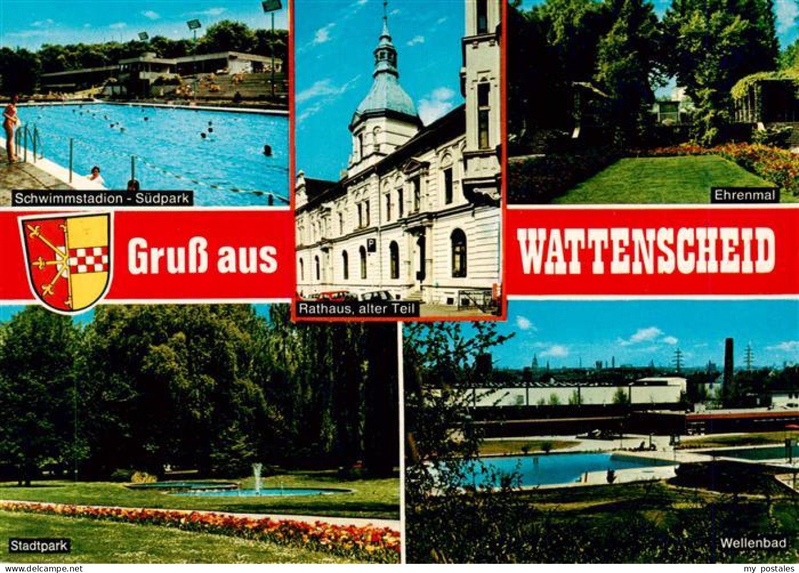 73936358 Wattenscheid Schwimmstadion Rathaus Alter Teil Ehrenmal Stadtpark Welle - Bochum