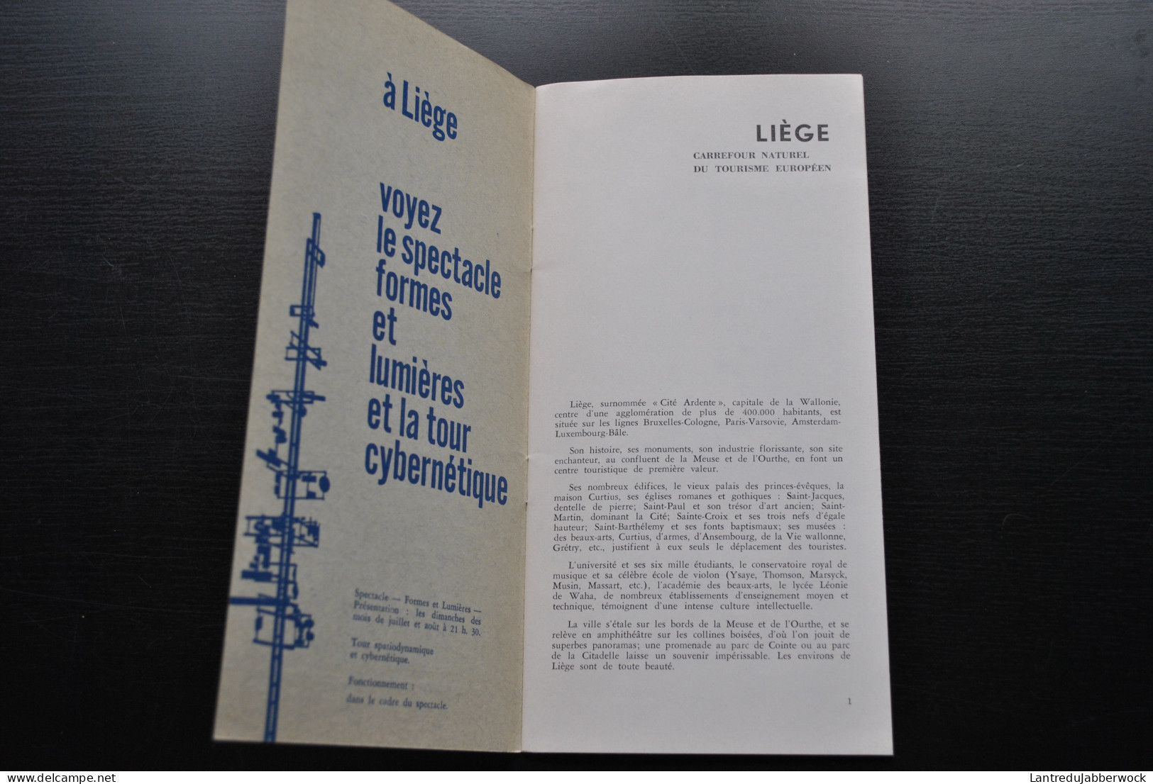 LIEGE Vous Réserve Sont Traditionnel Bon Accueil Dépliant Publicitaire Régionalisme Aperçu De L'histoire De Et Du Pays - Belgien