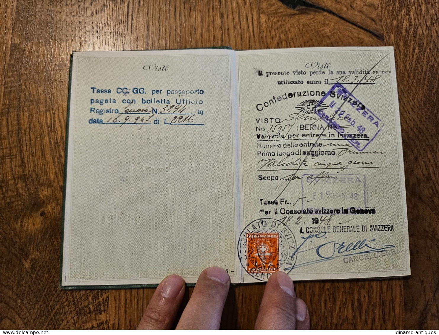 1947 Italy Passport Passeport Issued In Genova For Travel To Switzerland Norwaay Denmark - Historical Documents