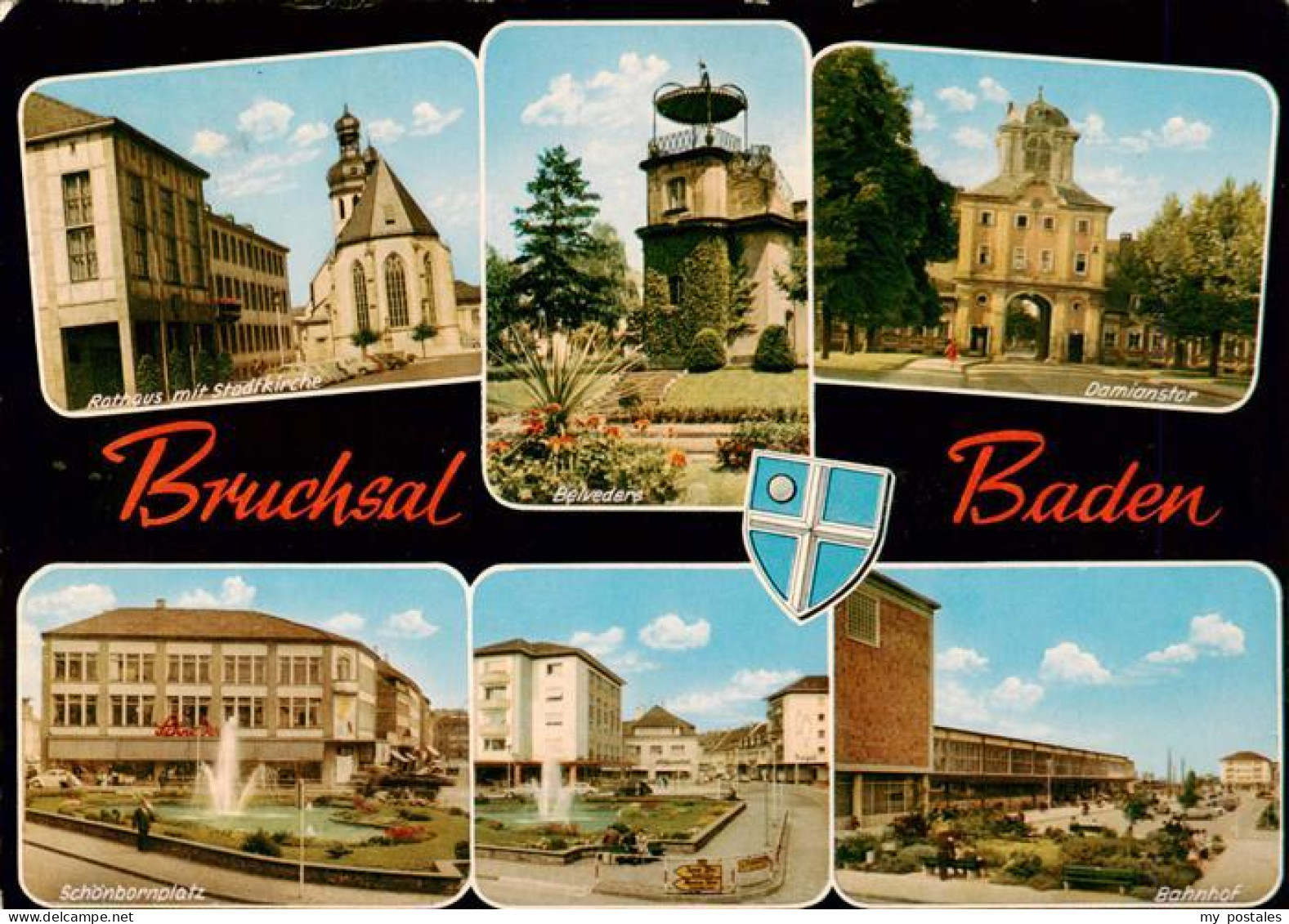 73936284 Bruchsal Rathaus Stadtkirche Belvedere Damianstor Schoenbernplatz Bahnh - Bruchsal