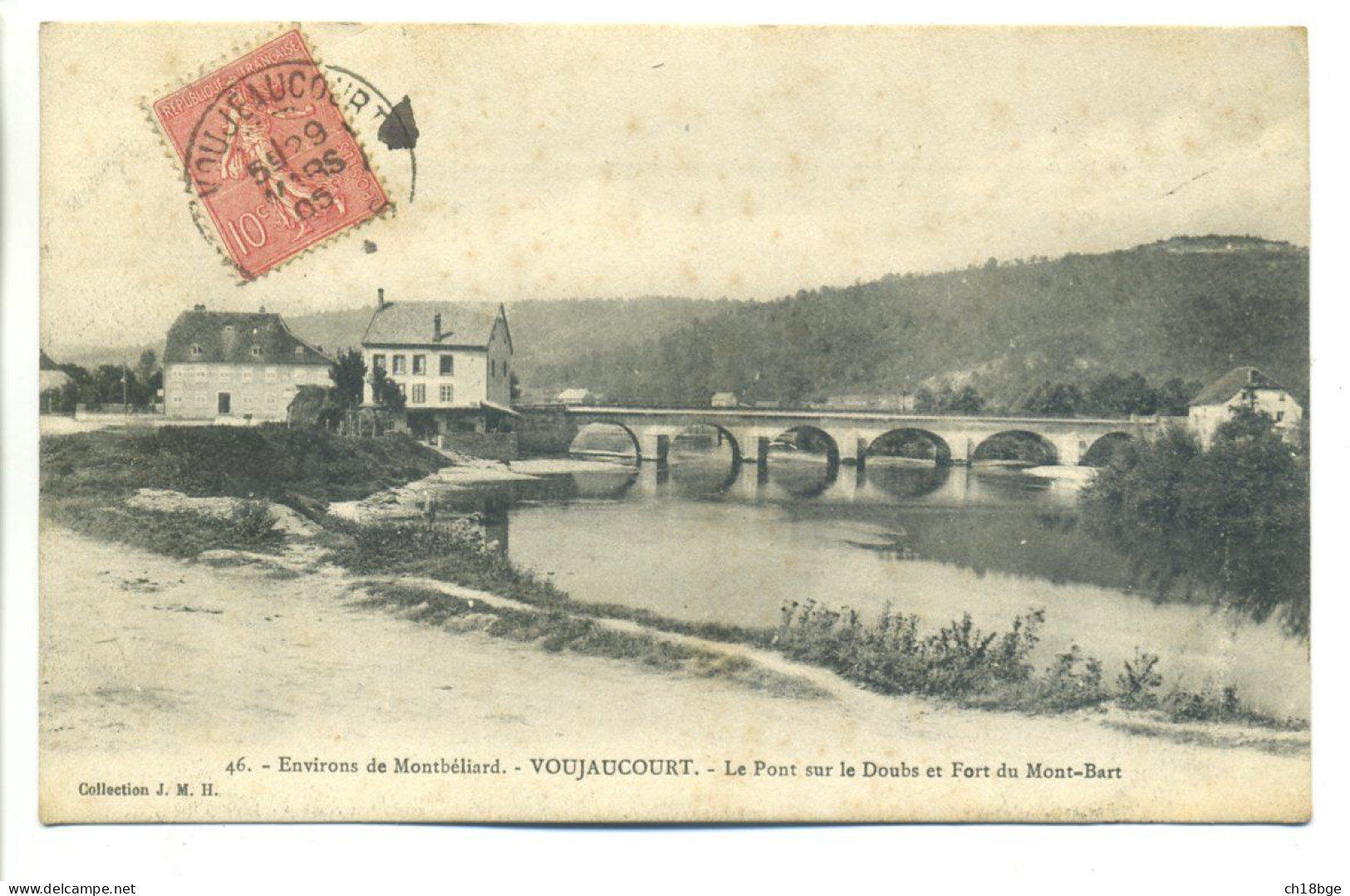 CPA 25 Doubs - VOUJAUCOURT Environs MONBELIARD - Pont Sur Le Doubs - Fort Du Mont-Bart - Beau Cachet Convoyeur - Montbéliard