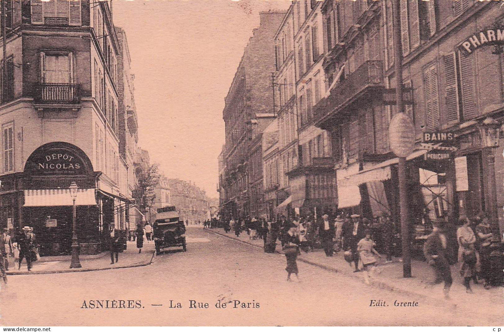 Asnieres Sur Seine - La Rue De Paris -  Nicolas Depot -  CPA°J - Asnieres Sur Seine