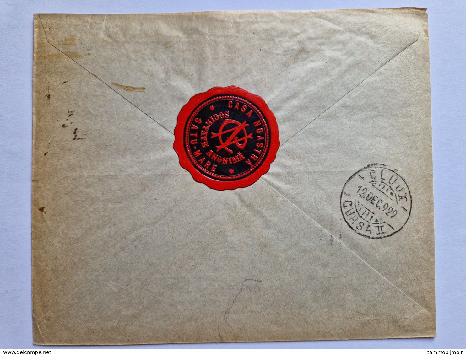 Romania. Cover With Red Meter Cancel And Support Stamp From Satu-Mare To Cluj. - Otros & Sin Clasificación