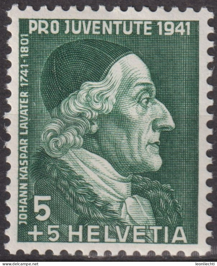 1941 Schweiz Pro Juventute ** Mi:CH 399 Yt:CH 371, Zum:CH J97, Johann Kaspar Lavater (1741-1801), - Neufs