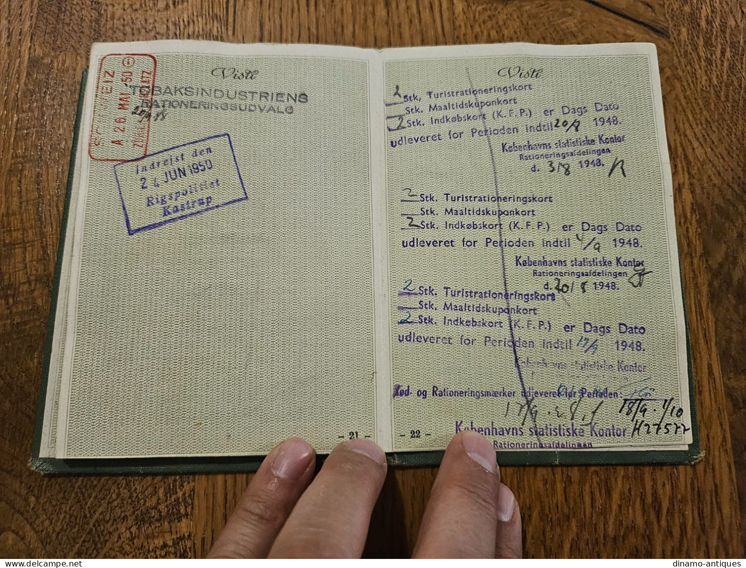 1948 Italy passport passeport issued in Genova for travel to Switzerland Norway Denmark Sweden revenues fiscal