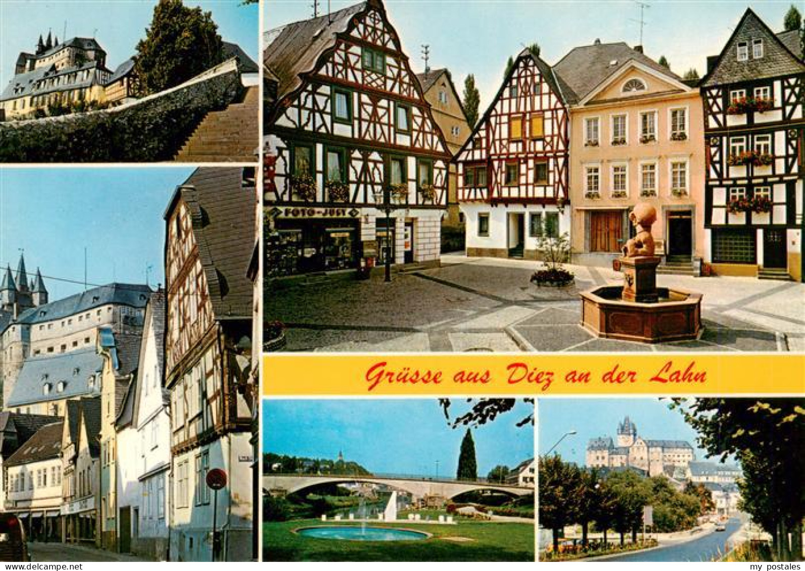73936162 Diez_Lahn Schloss Marktplatz Strassenpartien Park Bruecke - Diez