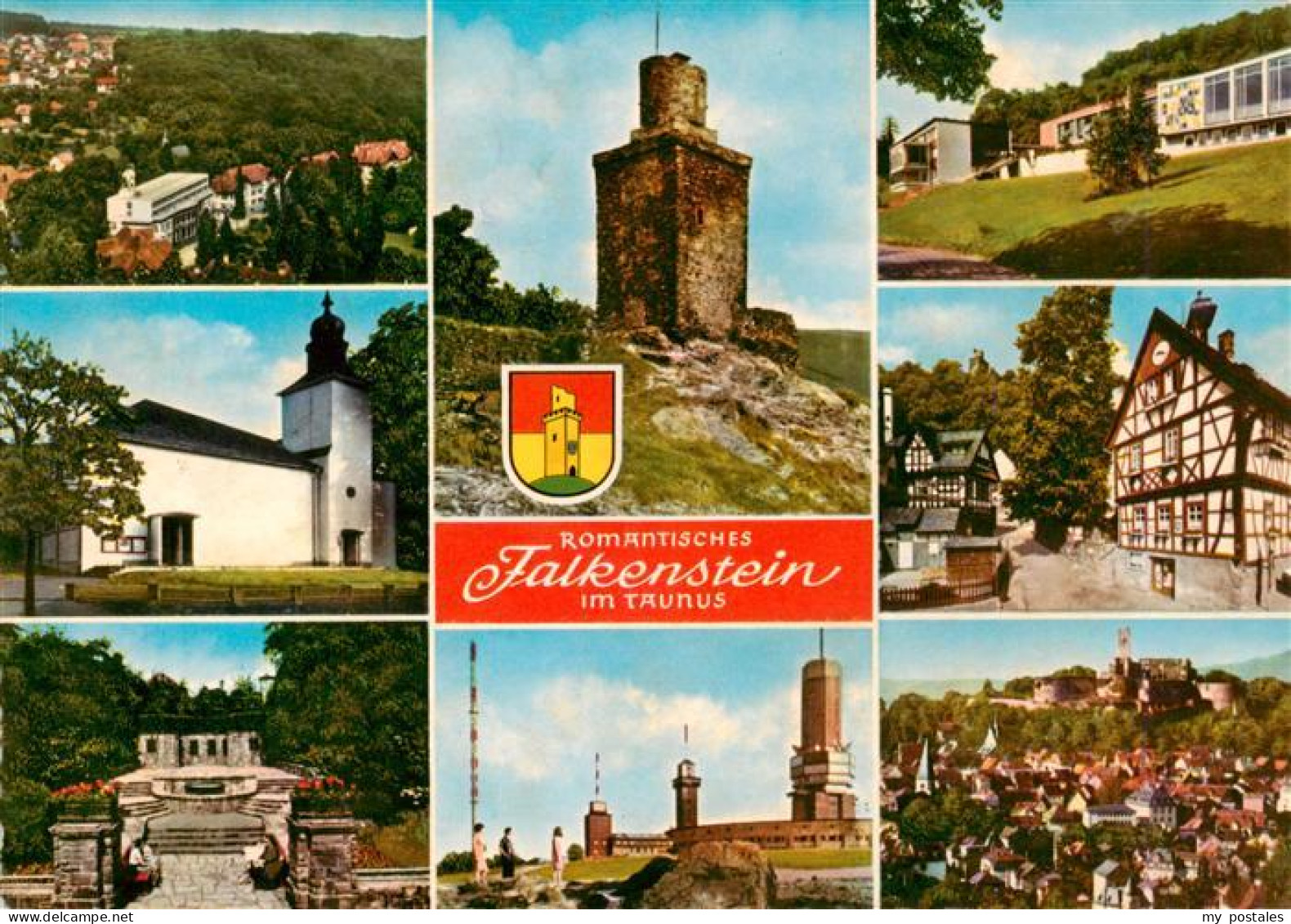 73936138 Falkenstein_Taunus Fliegeraufnahme Kirche Burg Falkenstein Fachwerhaus  - Koenigstein