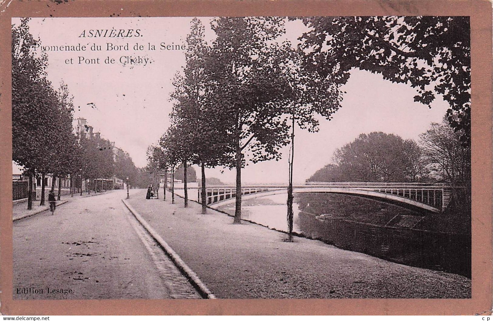 Asnieres Sur Seine - Promenade Au Bord De Seine - Pont De Clichy   -  CPA°J - Asnieres Sur Seine