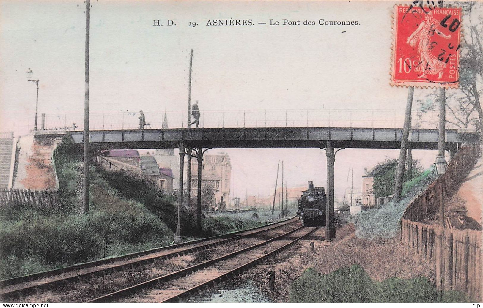 Asnieres Sur Seine - Pont Des Couronnes - Gare - Train    -  CPA°J - Asnieres Sur Seine