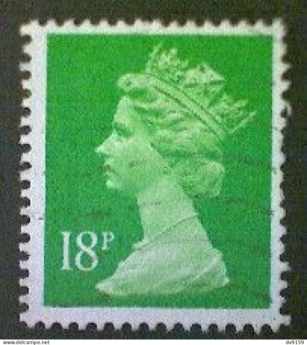 Great Britain, Scott #MH104, Used(o), 1991, Machin: Queen Elizabeth II, 18p, Light Green - Série 'Machin'