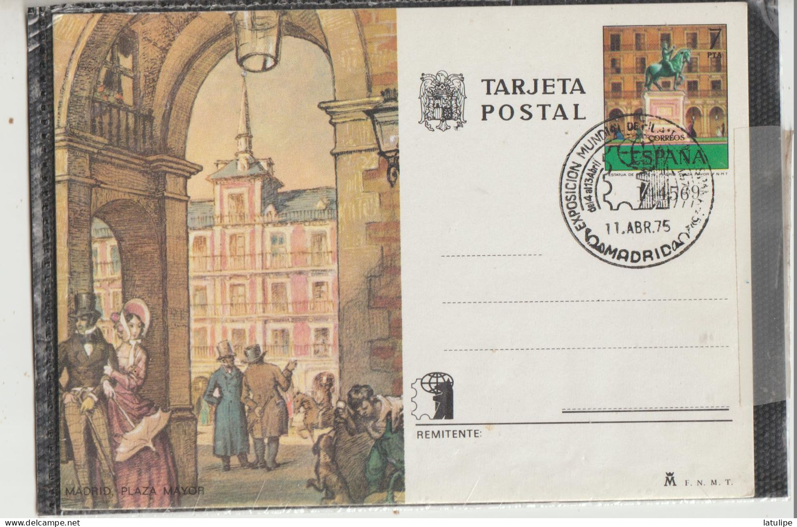 Tarjeta Postal  Exposition Mondiale De Philatelie Du 4 Au 13 Avril 1975 - Madrid