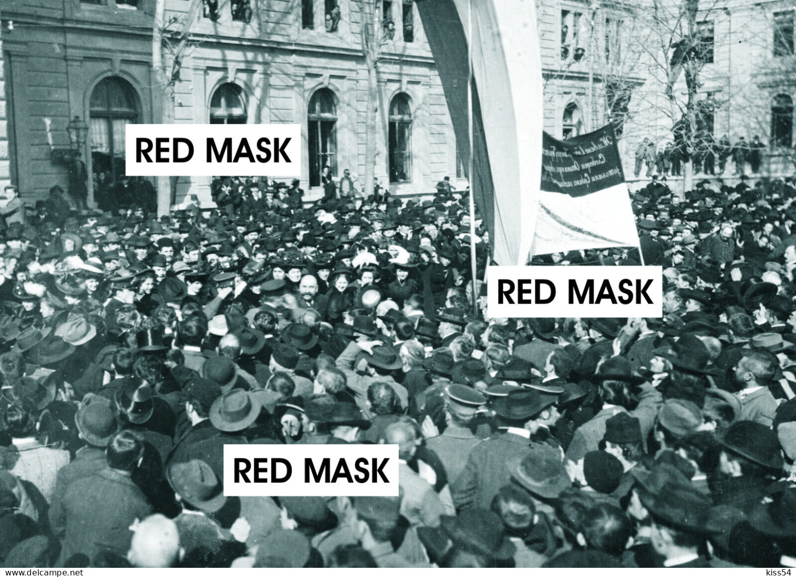 SER 5 - 2,2a - SERBIA ( For Sale, Glass Photo Negative ONLY - 17/12 Cm ) - Serbian Crowds Gather Protest - 1912 - Plaques De Verre